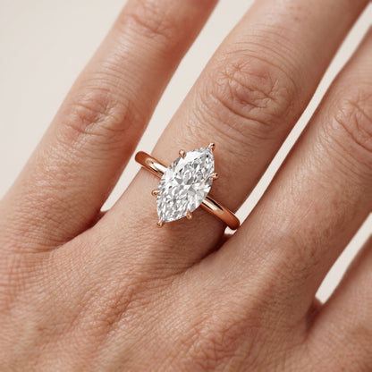 Lyla Petite Solitaire Marquise Diamond Engagement Ring in Rose Gold - lifestyle.jpg
