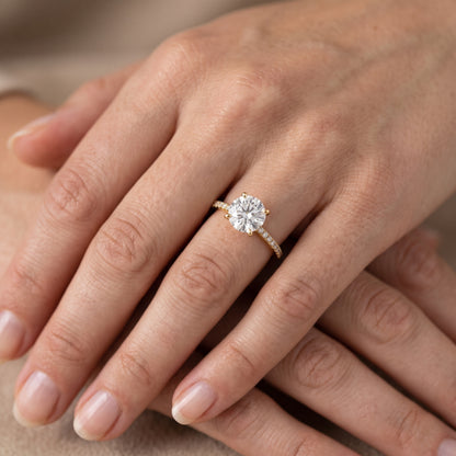Mona Micropavé Round Diamond Engagement Ring in Platinum - lifestyle.jpg
