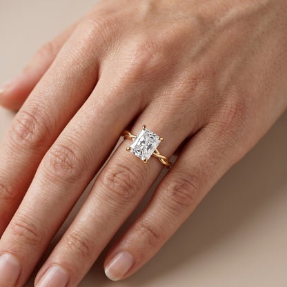 Iris Twist Radiant Diamond Engagement Ring in Yellow Gold - lifestyle.jpg