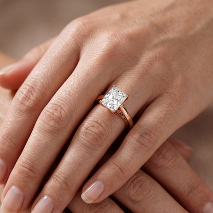 Iris Vintage Radiant Diamond Engagement Ring in Rose Gold - lifestyle.jpg