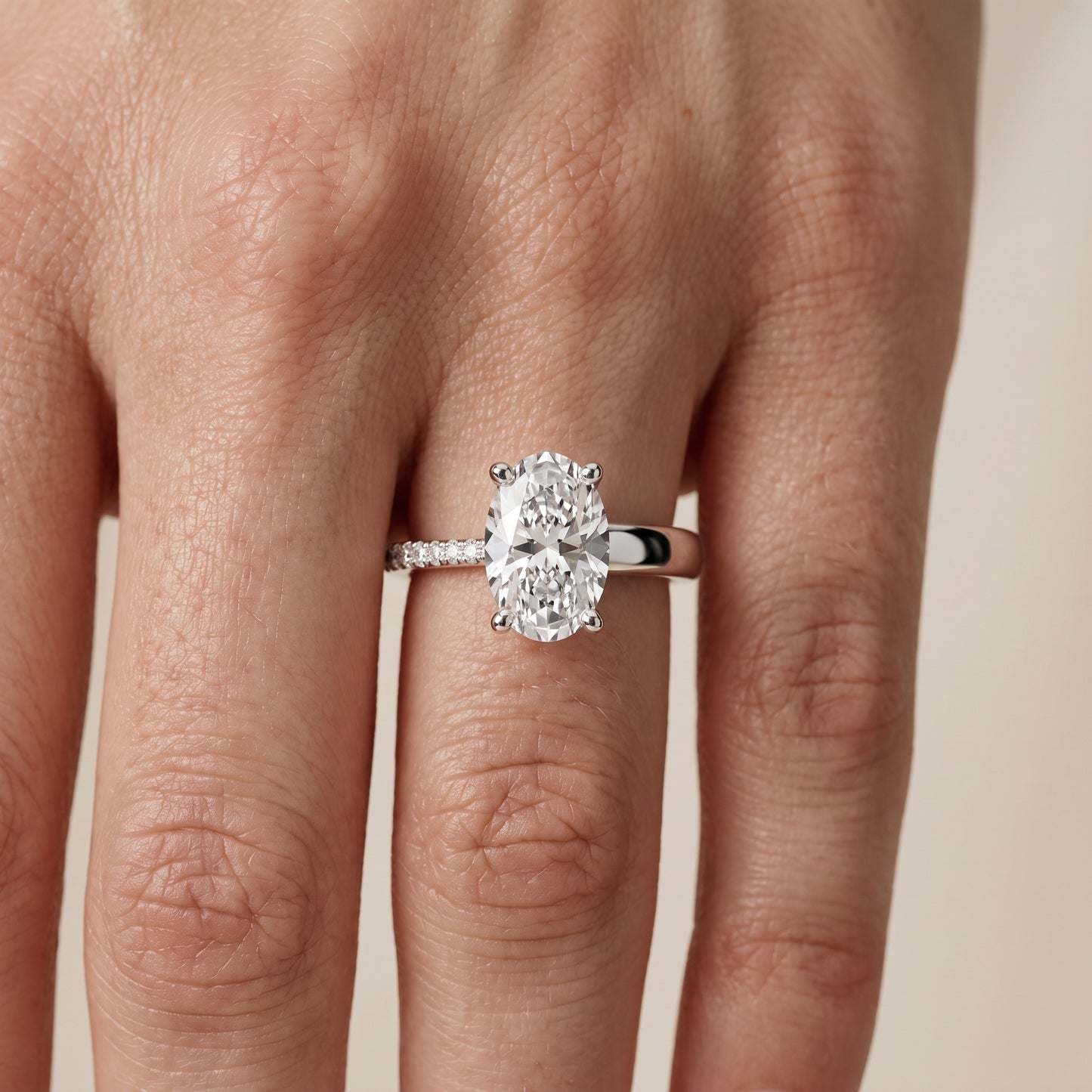 Rosie Solitaire Basket Oval Diamond Engagement Ring in White Gold - lifestyle.jpg