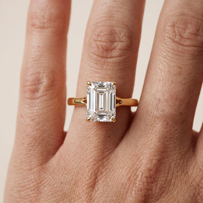 Anais Trellis Solitaire Emerald Diamond Engagement Ring in Yellow Gold - lifestyle.jpg