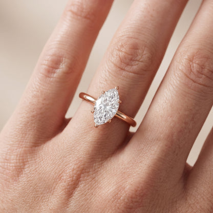 Sadie Cathedral Solitaire Marquise Diamond Ring in Rose Gold - lifestyle.jpg