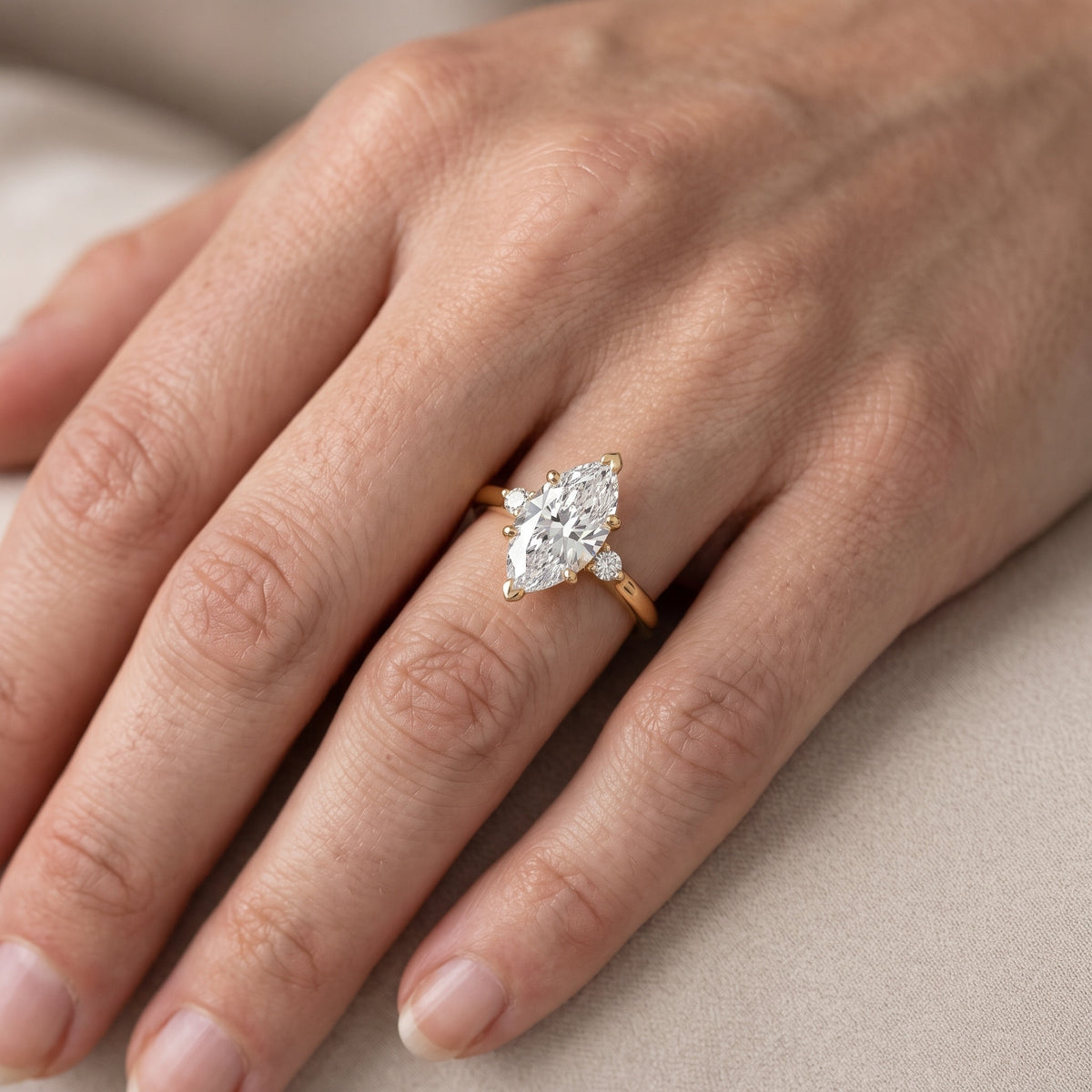 Teodora Floating Three-Stone Marquise Diamond Engagement Ring in White Gold - lifestyle.jpg