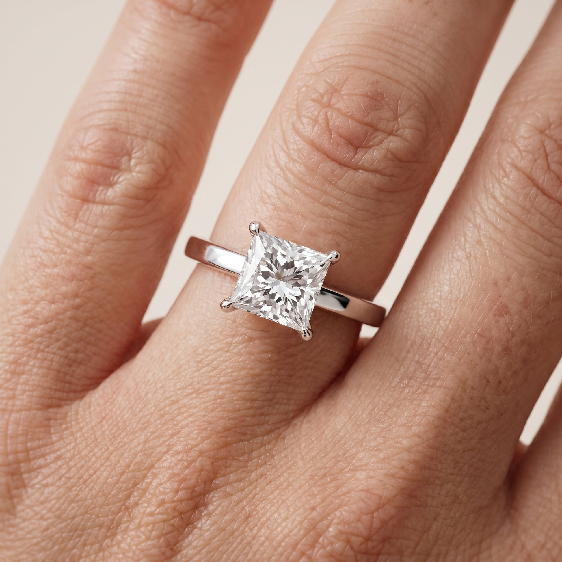 Kaia Solitaire Princess Diamond Ring in White Gold - lifestyle.jpg