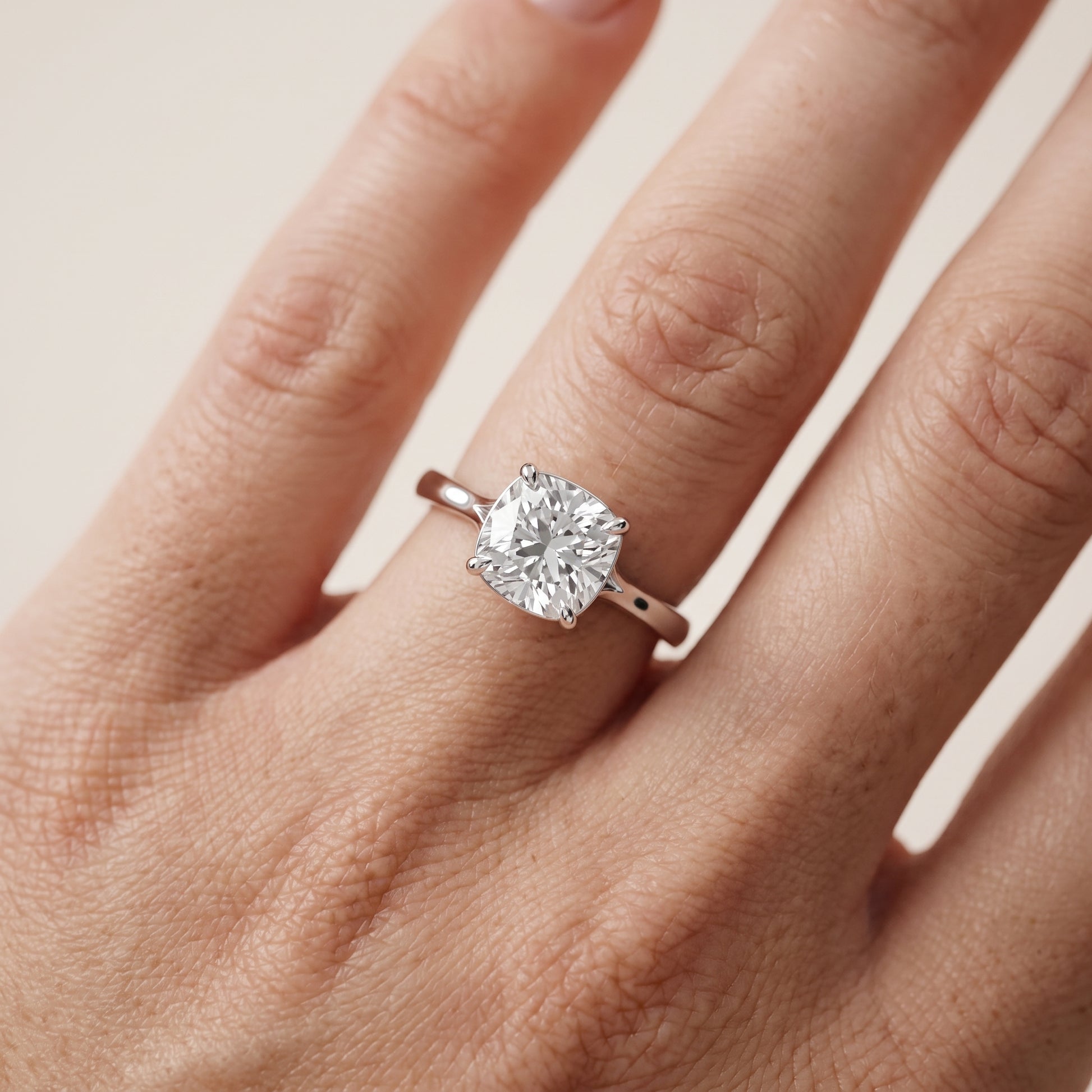 Anais Trellis Solitaire Cushion Diamond Engagement Ring in White Gold - lifestyle.jpg