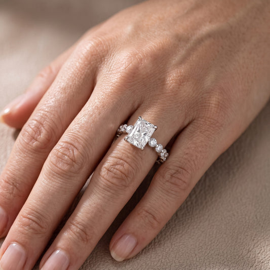 Piper Sidestone Radiant Diamond Engagement Ring in Platinum - lifestyle.jpg