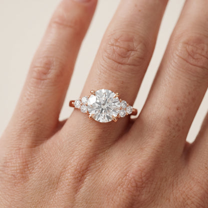 Anya Sidestone Cluster Round Diamond Ring in Rose Gold - lifestyle.jpg
