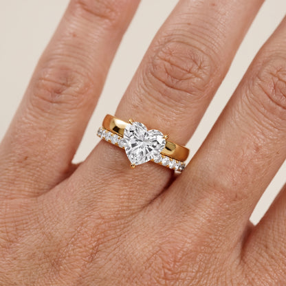 Veda Split Shank Pavé Heart Diamond Engagement Ring in Yellow Gold - lifestyle.jpg