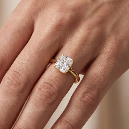 Anais Trellis Solitaire Radiant Diamond Engagement Ring in Yellow Gold - lifestyle.jpg