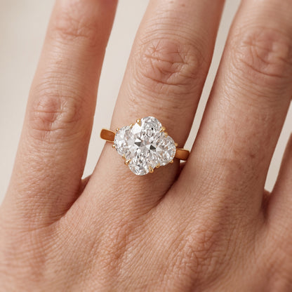Romy Three-Stone Oval Diamond Engagement Ring in Yellow Gold - lifestyle.jpg