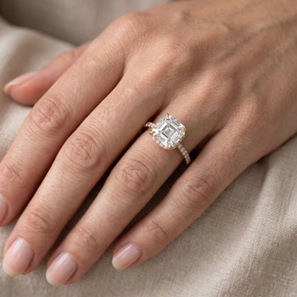 Leonie Starburst Halo Asscher Diamond Engagement Ring in White Gold - lifestyle.jpg