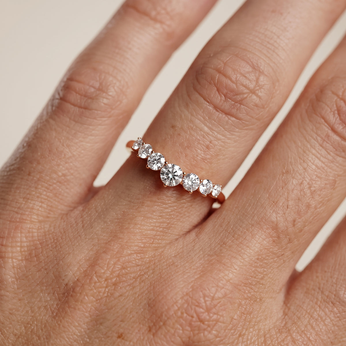 Quinn Contour Round Diamond Wedding Band in Rose Gold - lifestyle.jpg