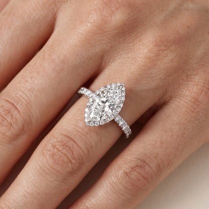 Chloe Halo Pavé Marquise Diamond Ring in Silver - lifestyle.jpg