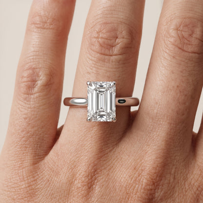 Mena Hidden Halo Emerald Diamond Engagement Ring in White Gold - lifestyle.jpg