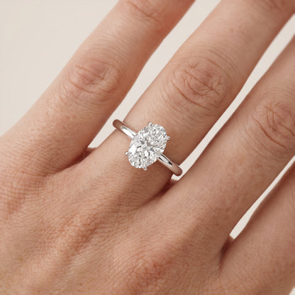 Lyla Petite Solitaire Oval Diamond Engagement Ring in Silver - lifestyle.jpg