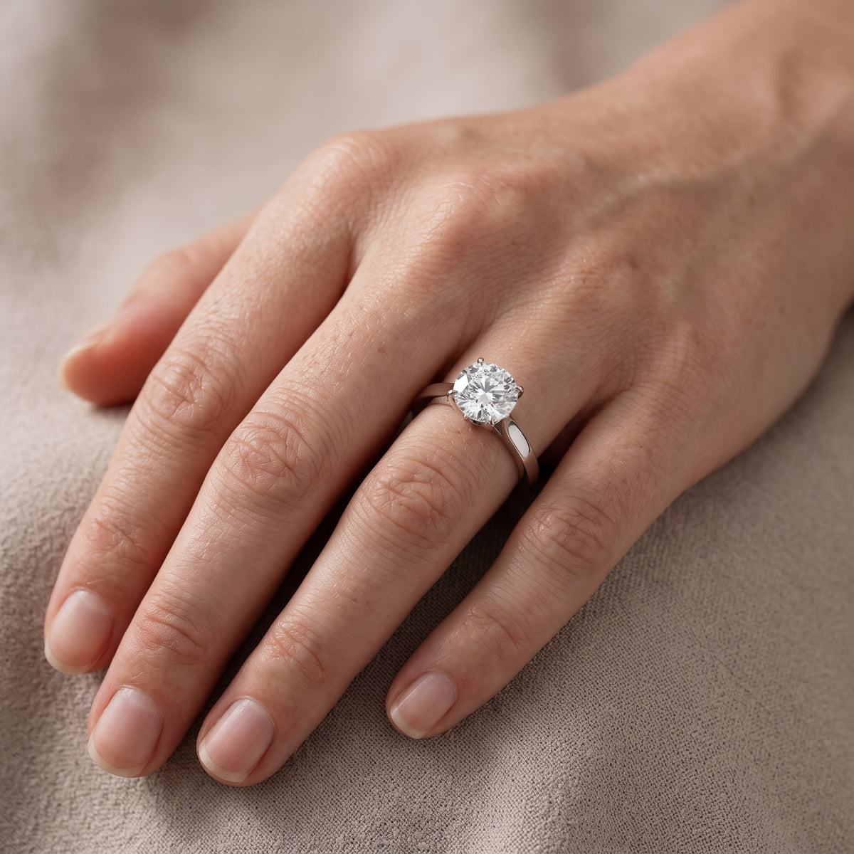 Isabella Bloom Solitaire Round Diamond Engagement Ring in White Gold - lifestyle.jpg