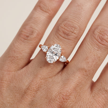 Phoebe Three-Stone Oval Diamond Ring in Rose Gold - lifestyle.jpg