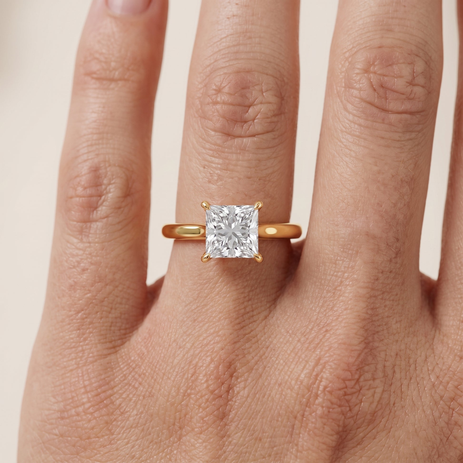 Kalia Knife Edge Solitaire Princess Diamond Engagement Ring in Yellow Gold - lifestyle.jpg