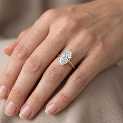 Aida Solitaire Knife Edge Marquise Diamond Engagement Ring in Silver - lifestyle.jpg
