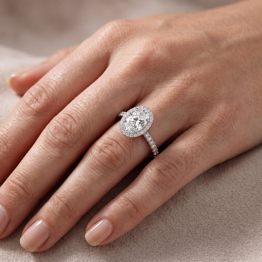 Rosemary Halo Pavé Oval Diamond Engagement Ring in Platinum - lifestyle.jpg