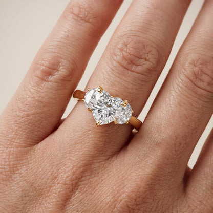 Romy Three-Stone Heart Diamond Engagement Ring in Yellow Gold - lifestyle.jpg