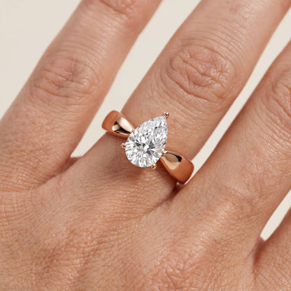 Talia Solitaire Twist Pear Diamond Engagement Ring in Rose Gold - lifestyle.jpg