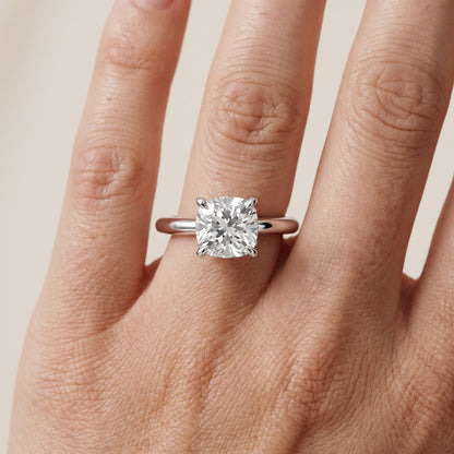 Amaya Hidden Halo Cushion Diamond Engagement Ring in Platinum - lifestyle.jpg