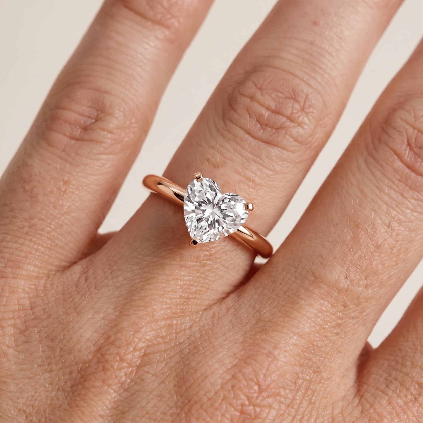 Wren Solitaire Heart Diamond Ring in Rose Gold - lifestyle.jpg