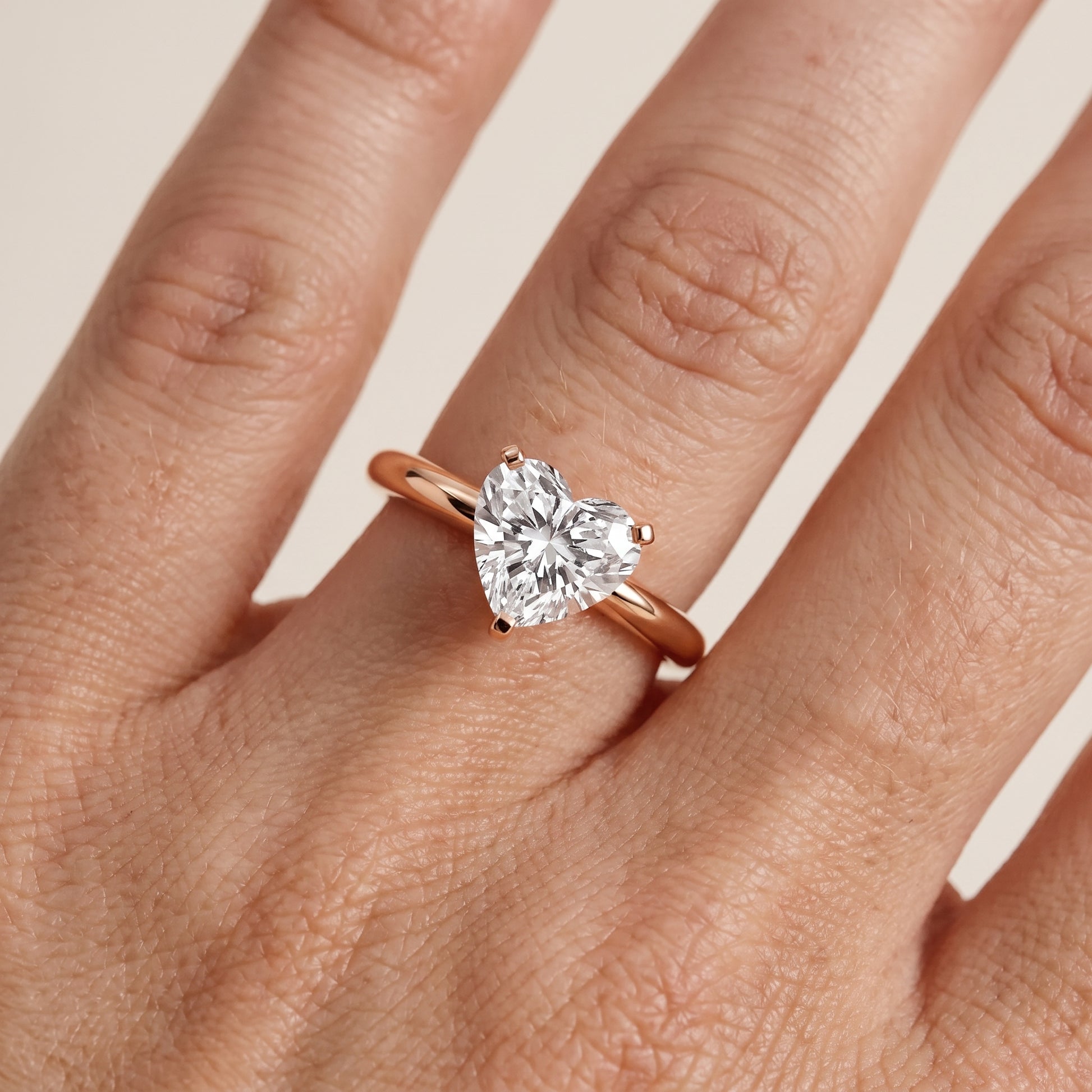 Wren Solitaire Heart Diamond Ring in Rose Gold - lifestyle.jpg