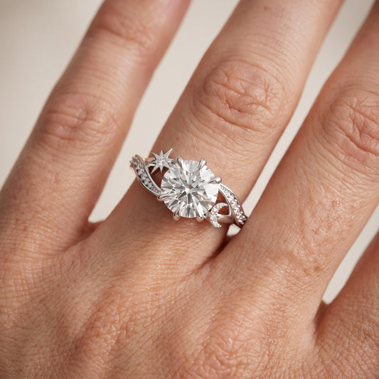 Estella Twist Pavé Round Diamond Engagement Ring in Platinum - lifestyle.jpg