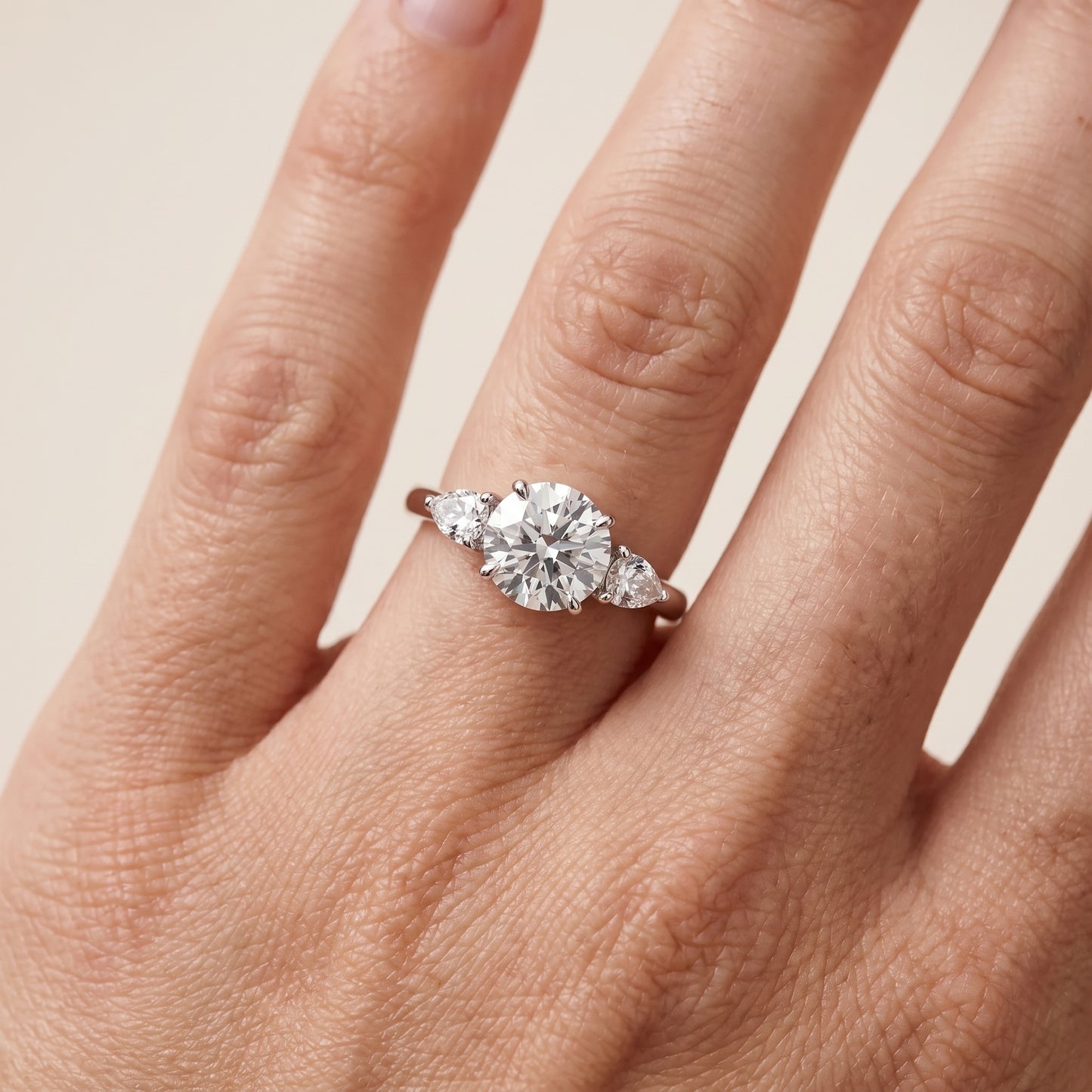 Phoebe Three-Stone Round Diamond Ring in Platinum - lifestyle.jpg