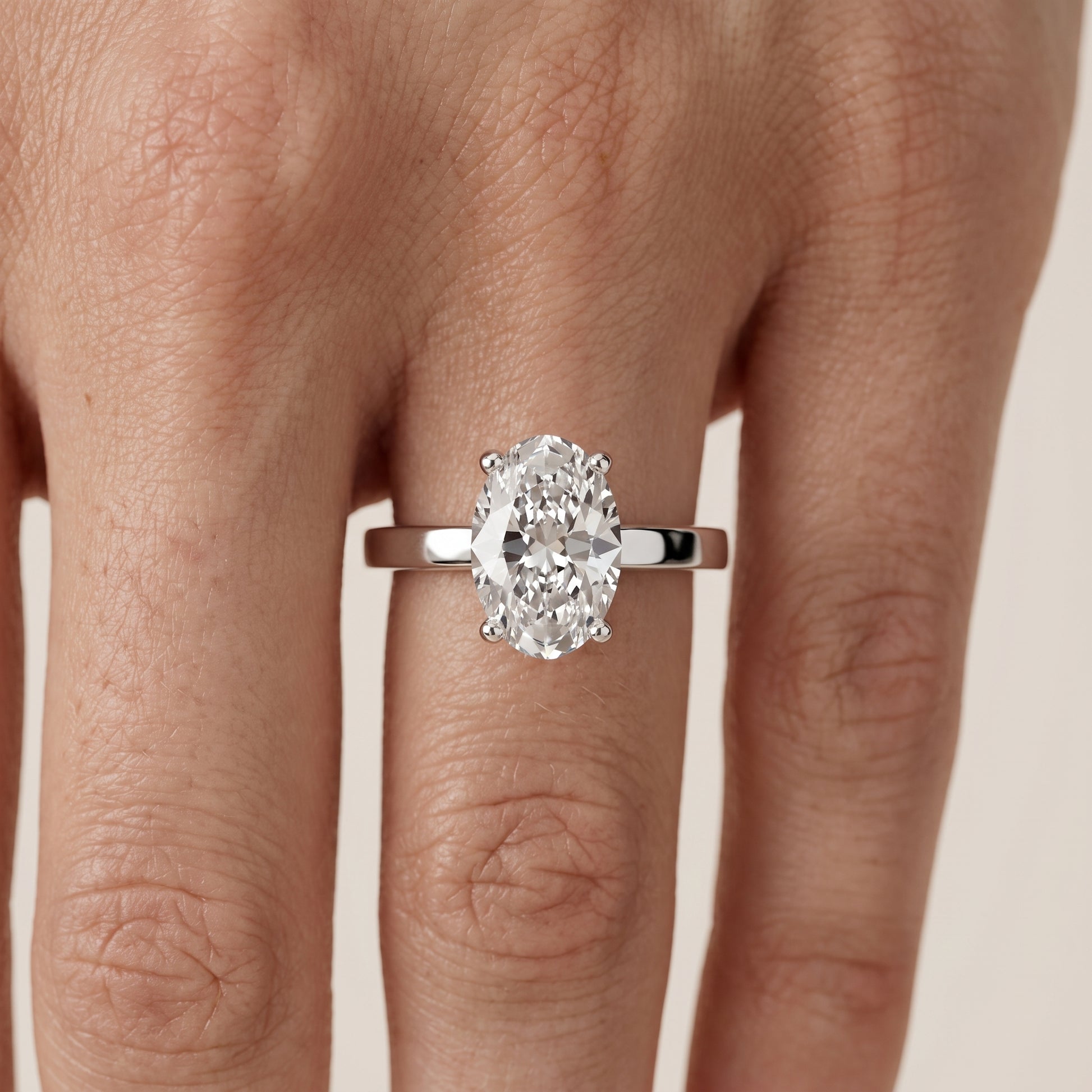 Delia Solitaire Oval Diamond Engagement Ring in White Gold - lifestyle.jpg