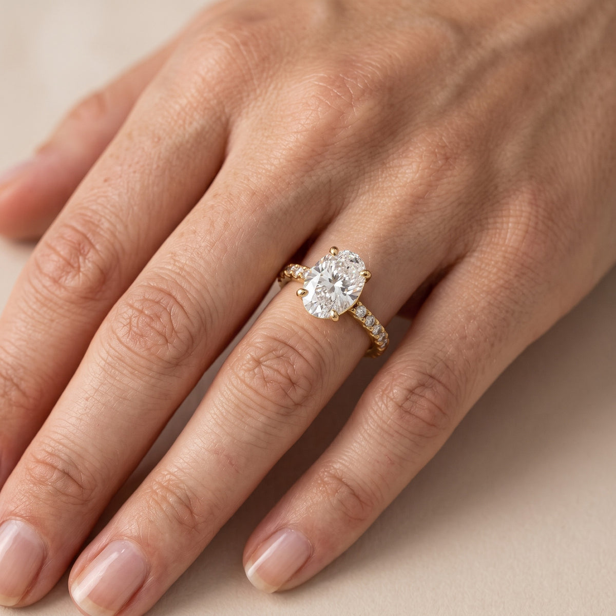 Autumn Statement Pavé Oval Diamond Engagement Ring in Silver - lifestyle.jpg
