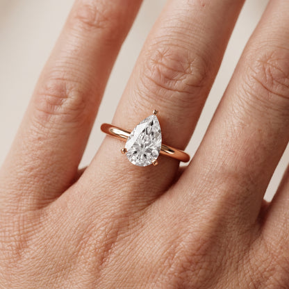 Wren Solitaire Pear Diamond Ring in Rose Gold - lifestyle.jpg
