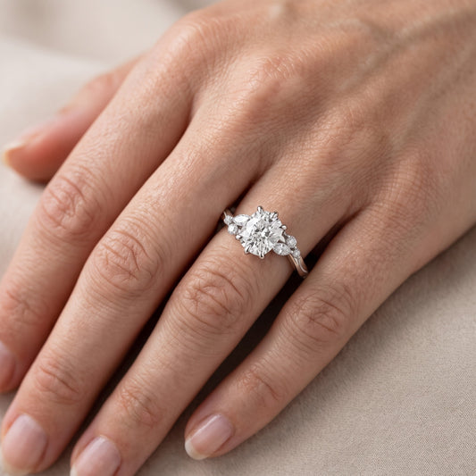 Joanna Milgrain Twist Cushion Diamond Engagement Ring in Platinum - lifestyle.jpg