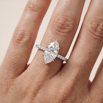 Ione Solitaire Pavé Marquise Diamond Engagement Ring in White Gold - lifestyle.jpg