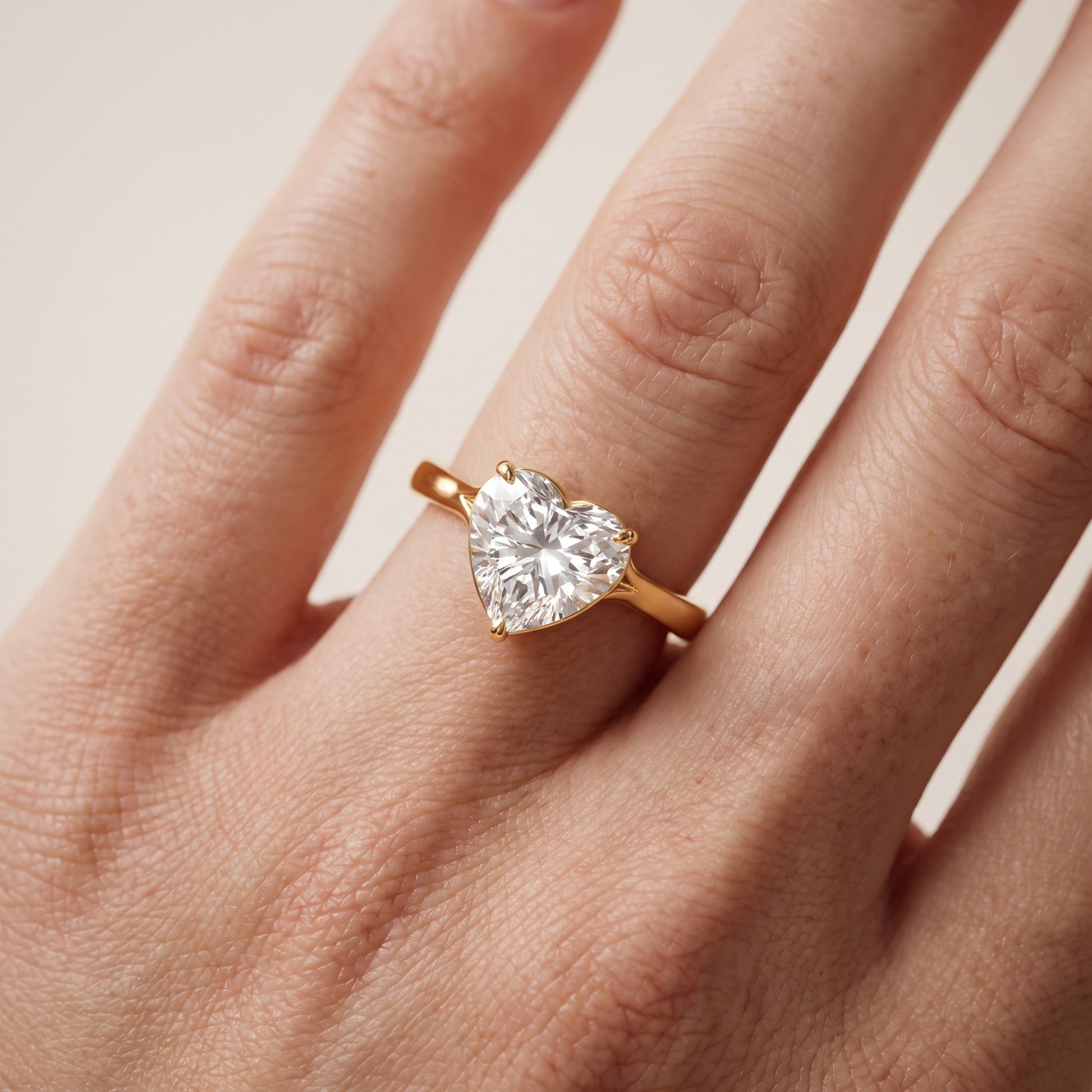 Anais Trellis Solitaire Heart Diamond Engagement Ring in Yellow Gold - lifestyle.jpg