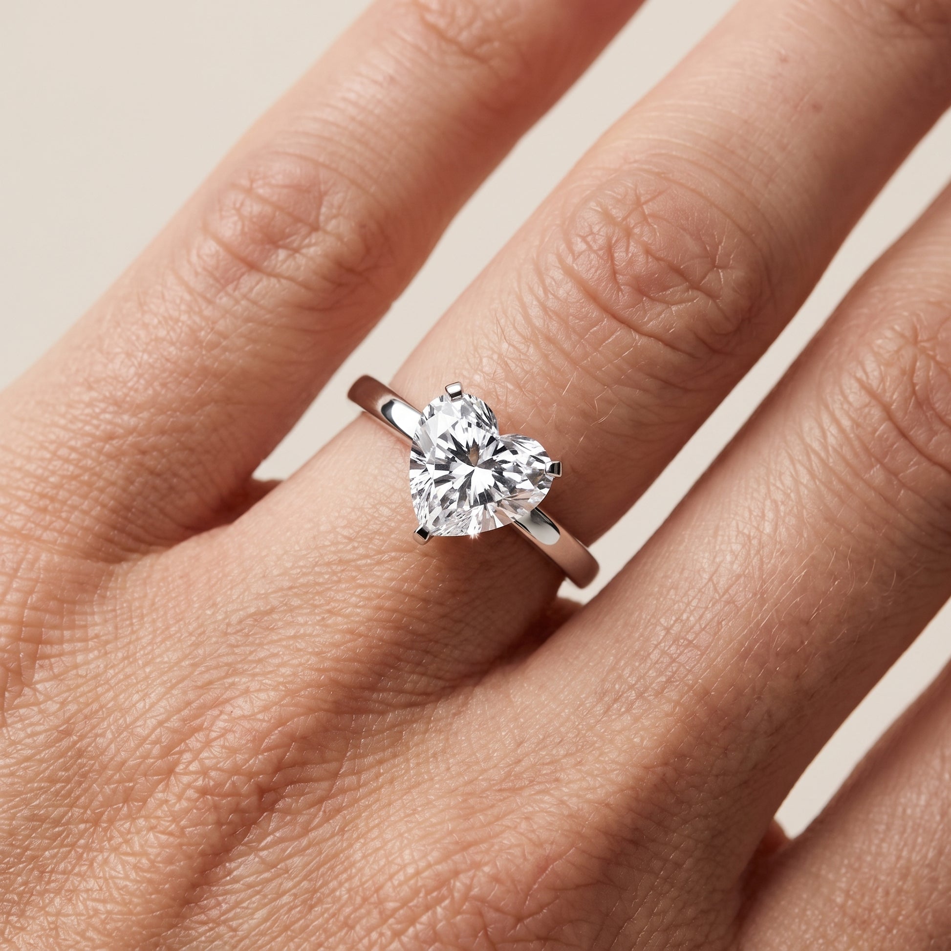 Liana Solitaire Claw Prong Heart Diamond Engagement Ring in White Gold - lifestyle.jpg
