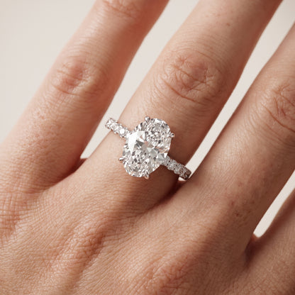 Thea Hidden Halo Pavé Oval Diamond Engagement Ring in White Gold - lifestyle.jpg
