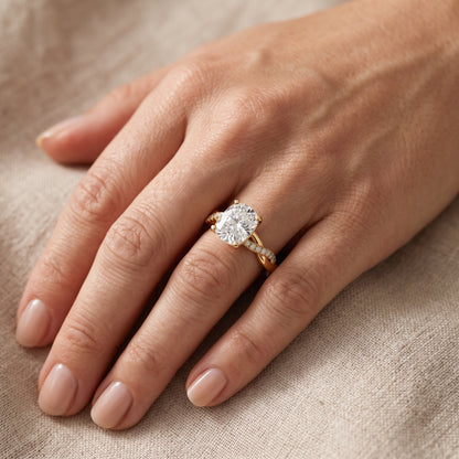 Twisted Side Stone Cushion Diamond Engagement Ring in Yellow Gold - lifestyle.jpg