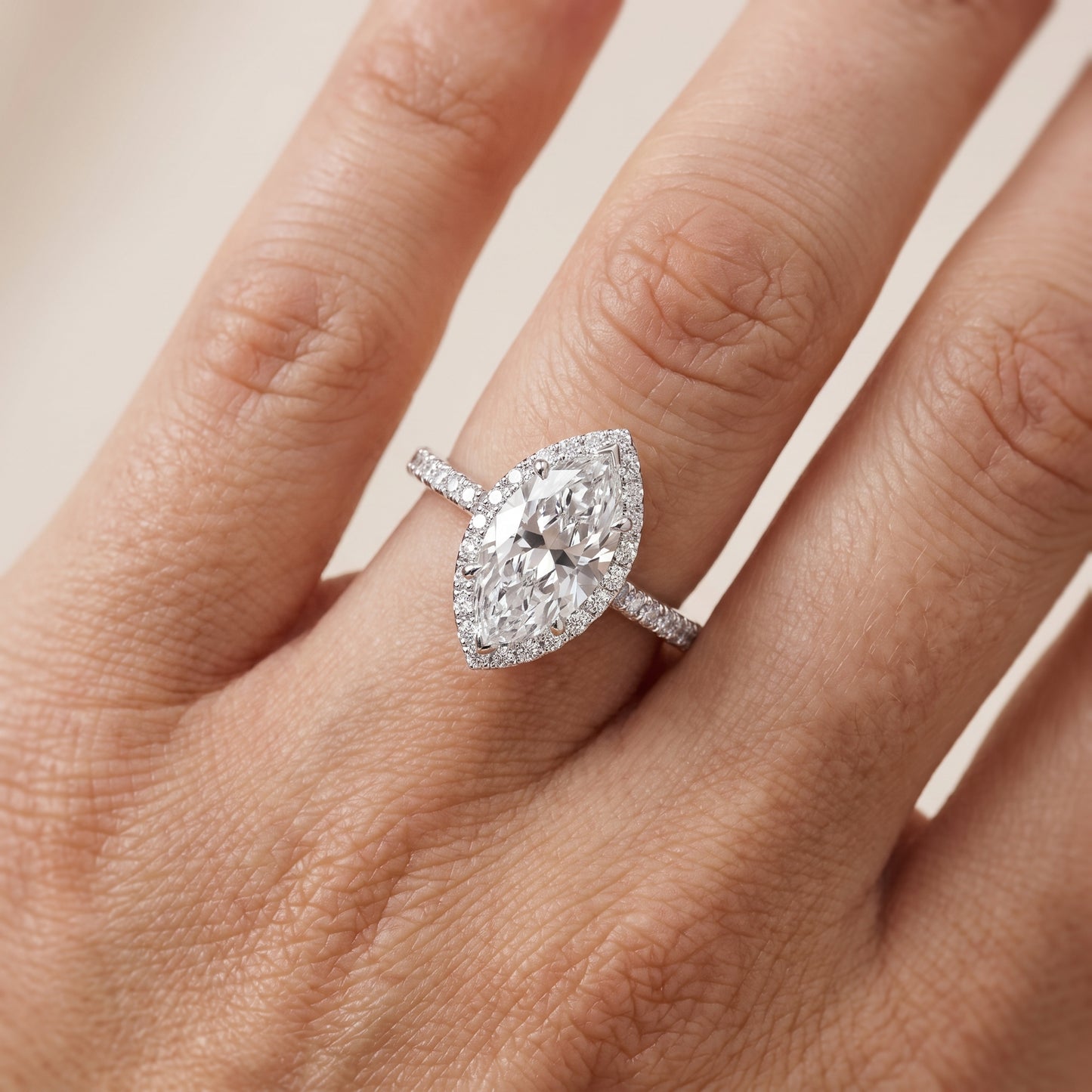 Willa Halo Micropavé Marquise Diamond Engagement Ring in Platinum - lifestyle.jpg