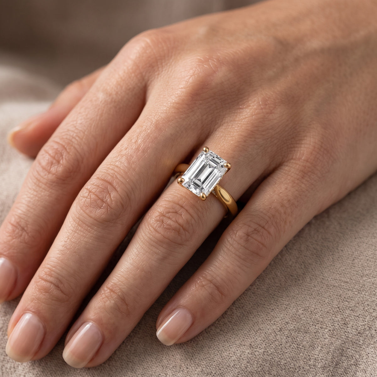 Sofia Cathedral Emerald Diamond Engagement Ring in Rose Gold - lifestyle.jpg