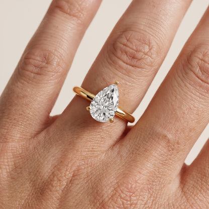Wren Solitaire Pear Diamond Ring in Yellow Gold - lifestyle.jpg