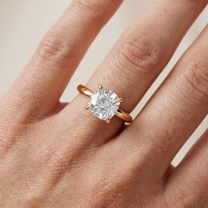 Amaya Hidden Halo Cushion Diamond Engagement Ring in Yellow Gold - lifestyle.jpg