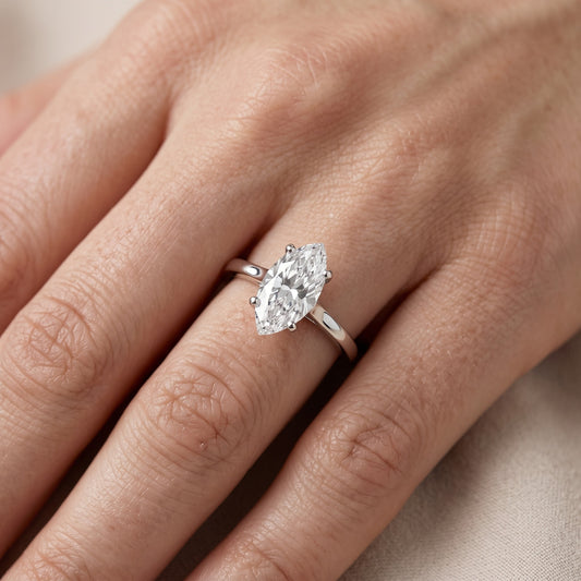 Matilda Cathedral Solitaire Marquise Diamond Engagement Ring in White Gold - lifestyle.jpg