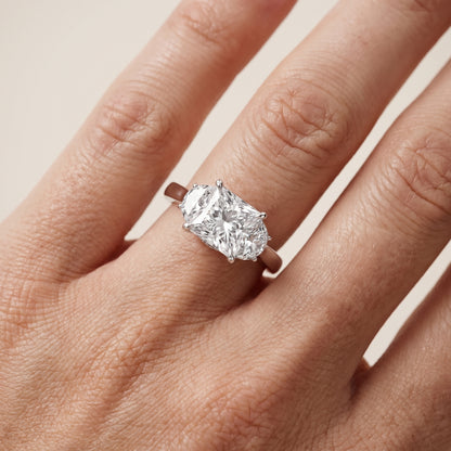 Romy Three-Stone Princess Diamond Engagement Ring in Silver - lifestyle.jpg