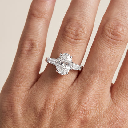 Zelda Tapered Baguette Oval Diamond Engagement Ring in Platinum - lifestyle.jpg