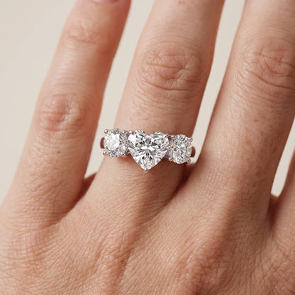 Esme Three-Stone Tapered Heart Diamond Ring in White Gold - lifestyle.jpg