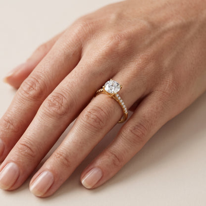 Salem Pavé Round Diamond Engagement Ring in Yellow Gold - lifestyle.jpg